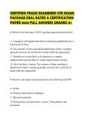 CERTIFIED FRAUD EXAMINERS CFE EXAMS&NewLine;PACKAGE DEAL RATED A CERTIFICATION&NewLine;PAPER 2026 FULL ANSWERS GRADED A&plus;