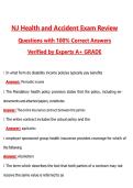 NJ Health and Accident Exam Review &lpar;Latest 2026&sol;2027 Update&rpar; Complete Questions and Guide Answers&comma; 100&percnt; Verified Graded A&plus;