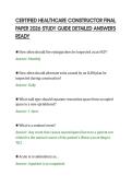 CERTIFIED HEALTHCARE CONSTRUCTOR FINAL&NewLine;PAPER 2026 STUDY GUIDE DETAILED ANSWERS&NewLine;READY