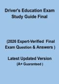 Driver&rsquo;s Education Exam Study Guide Final&colon; Complete Review Notes & Practice Questions PDF