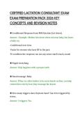 CERTIFIED LACTATION CONSULTANT EXAM&NewLine;EXAM PREPARATION PACK 2026 KEY&NewLine;CONCEPTS AND REVISION NOTES