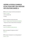 CERTIFIED LACTATION COUNSELOR&NewLine;ACTUAL EXAM SCRIPT 2026 QUESTIONS&NewLine;WITH SOLUTIONS GRADED A&plus;
