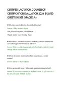 CERTIFIED LACTATION COUNSELOR&NewLine;CERTIFICATION EVALUATION 2026 SOLVED&NewLine;QUESTION SET GRADED A&plus;