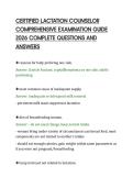 CERTIFIED LACTATION COUNSELOR&NewLine;COMPREHENSIVE EXAMINATION GUIDE&NewLine;2026 COMPLETE QUESTIONS AND&NewLine;ANSWERS