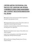 CERTIFIED MEETING PROFESSIONAL 2026&NewLine;PRACTICE TEST QUESTIONS AND DETAILED&NewLine;CONFERENCE DESIGN VENUE MANAGEMENT&NewLine;AND CONTRACT NEGOTIATION BREAKDOWN&NewLine;FULL REVIEW