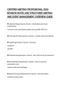 CERTIFIED MEETING PROFESSIONAL 2026&NewLine;REVISION NOTES AND STRUCTURED MEETING&NewLine;AND EVENT MANAGEMENT OVERVIEW GUIDE
