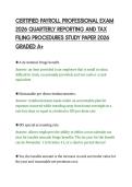 CERTIFIED PAYROLL PROFESSIONAL EXAM&NewLine;2026 QUARTERLY REPORTING AND TAX&NewLine;FILING PROCEDURES STUDY PAPER 2026&NewLine;GRADED A&plus;