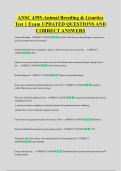 ANSC 4395-Animal Breeding & Genetics &NewLine;Test 1 Exam UPDATED QUESTIONS AND &NewLine;CORRECT ANSWERS
