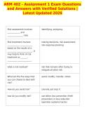 ARM 402 - Assignment 1 Exam Questions&NewLine;and Answers with Verified Solutions &vert;&NewLine;Latest Updated 2026