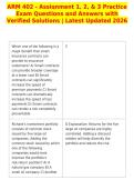 ARM 402 - Assignment 1&comma; 2&comma; & 3 Practice&NewLine;Exam Questions and Answers with&NewLine;Verified Solutions &vert; Latest Updated 2026
