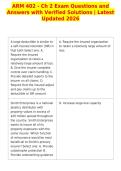 ARM 402 - Ch 2 Exam Questions and&NewLine;Answers with Verified Solutions &vert; Latest&NewLine;Updated 2026