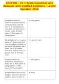 ARM 402 - Ch 4 Exam Questions and&NewLine;Answers with Verified Solutions &vert; Latest&NewLine;Updated 2026&NewLine;