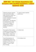 ARM 402 - Ch 5 Exam Questions and&NewLine;Answers with Verified Solutions &vert; Latest&NewLine;Updated 2026