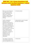 ARM 402 - Ch 7 Exam Questions and&NewLine;Answers with Verified Solutions &vert; Latest&NewLine;Updated 2026