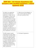 ARM 402 - Ch 8 Exam Questions and&NewLine;Answers with Verified Solutions &vert; Latest&NewLine;Updated 2026