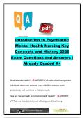 Introduction to Psychiatric Mental Health Nursing Exam Questions and Answers &lpar;30&plus; Questions&rpar; &vert; Mental Health Concepts&comma; Recovery Model&comma; DSM-5&comma; History & Therapeutic Nursing
