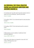 S95 PERSONAL TEST FINAL PRACTICE&NewLine;PAPER 2026 DETAILED QUESTIONS AND&NewLine;ANSWERS GRADED A&plus;