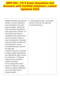 ARM 402 - Ch 9 Exam Questions and&NewLine;Answers with Verified Solutions &vert; Latest&NewLine;Updated 2026