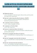 S-290 ACTUAL EXAM PAPER 2026&NewLine;QUESTIONS WITH ANSWERS GRADED&NewLine;A&plus;&NewLine;