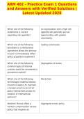 ARM 402 - Practice Exam 1 Questions&NewLine;and Answers with Verified Solutions &vert;&NewLine;Latest Updated 2026