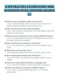 S-290 PRACTICE EXAMINATION 2026&NewLine;QUESTIONS WITH ANSWERS GRADED&NewLine;A&plus;&NewLine;