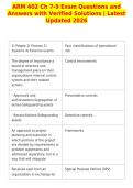 ARM 402 Ch 7-9 Exam Questions and&NewLine;Answers with Verified Solutions &vert; Latest&NewLine;Updated 2026