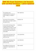 ARM 402 Exam Questions and Answers&NewLine;with Verified Solutions &vert; Latest Updated&NewLine;2026