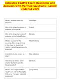 Asbestos ESAMS Exam Questions and&NewLine;Answers with Verified Solutions &vert; Latest&NewLine;Updated 2026
