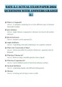 SAFE 5&period;1 ACTUAL EXAM PAPER 2026&NewLine;QUESTIONS WITH ANSWERS GRADED&NewLine;A&plus;&NewLine;