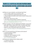 SAFE 5&period;1 ACTUAL EXAM PAPER 2026&NewLine;QUESTIONS WITH ANSWERS GRADED&NewLine;A&plus;&NewLine;