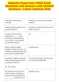 Asbestos Supervisor Initial Exam&NewLine;Questions and Answers with Verified&NewLine;Solutions &vert; Latest Updated 2026