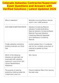 Colorado Asbestos Contractor&sol;Supervisor&NewLine;Exam Questions and Answers with&NewLine;Verified Solutions &vert; Latest Updated 2026