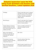 Asbestos Supervisor Leave the first&NewLine;rating Exam Questions and Answers with&NewLine;Verified Solutions &vert; Latest Updated 2026