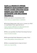 SAFE 6&period;0 PRODUCT OWNER&NewLine;PRODUCT MANAGEMENT CERT&NewLine;STUDY GUIDE UPDATED EXAM&NewLine;SCRIPT 2026 TEST PAPER&NewLine;QUESTIONS AND SOLUTIONS&NewLine;GRADED A&plus;