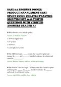 SAFE 6&period;0 PRODUCT OWNER&NewLine;PRODUCT MANAGEMENT CERT&NewLine;STUDY GUIDE UPDATED PRACTICE&NewLine;SOLUTION SET 2026 TESTED&NewLine;QUESTIONS WITH VERIFIED&NewLine;ANSWERS GRADED A&plus;&NewLine;