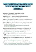 SAFE FOR TEAMS ACTUAL EXAM PAPER&NewLine;2026 QUESTIONS WITH ANSWERS&NewLine;GRADED A&plus;
