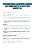 SAFE FOR TEAMS CERTIFICATION SCRIPT&NewLine;2026 QUESTIONS WITH SOLUTIONS&NewLine;GRADED A&plus;