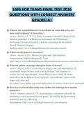 SAFE FOR TEAMS FINAL TEST 2026&NewLine;QUESTIONS WITH CORRECT ANSWERS&NewLine;GRADED A&plus;