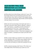 SALES MASTERY FINAL EXAM&NewLine;PREPARATION 2026 ACCURATE&NewLine;QUESTIONS AND ANSWERS&NewLine;
