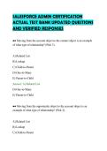 SALESFORCE ADMIN CERTIFICATION&NewLine;ACTUAL TEST BANK UPDATED QUESTIONS&NewLine;AND VERIFIED RESPONSES&NewLine;