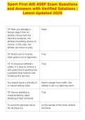 Sport First AID ASEP Exam Questions&NewLine;and Answers with Verified Solutions &vert;&NewLine;Latest Updated 2026
