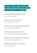 SALESFORCE ADMIN CERTIFICATION&NewLine;STUDY SHEET ACTUAL QUESTIONS AND&NewLine;ANSWERS GUARANTEED TO PASS&NewLine;
