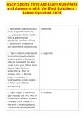 ASEP Sports First Aid Exam Questions&NewLine;and Answers with Verified Solutions &vert;&NewLine;Latest Updated 2026