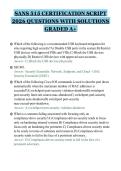 SANS 515 CERTIFICATION SCRIPT&NewLine;2026 QUESTIONS WITH SOLUTIONS&NewLine;GRADED A&plus;&NewLine;