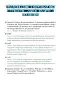 SANS 515 PRACTICE EXAMINATION&NewLine;2026 QUESTIONS WITH ANSWERS&NewLine;GRADED A&plus;&NewLine;