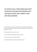 ATI TESTING LEVEL 2 PROCTORED EXAM WITH COMPLETE QUESTIONS AND ANSWERS & VERIFIED SOLUTIONS