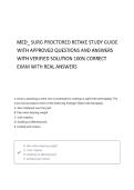 MED SURG PROCTORED RETAKE STUDY GUIDE WITH COMPLETE QUESTIONS AND ANSWERS & VERIFIED SOLUTIONS