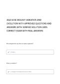 AQA GCSE BIOLOGY WITH COMPLETE QUESTIONS AND ANSWERS & VERIFIED SOLUTIONS