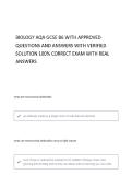 BIOLOGY AQA GCSE B6 WITH COMPLETE QUESTIONS AND ANSWERS & VERIFIED SOLUTIONS
