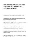 SANS FOUNDATION STUDY GUIDE EXAM&NewLine;2026 COMPLETE QUESTIONS WITH&NewLine;SOLUTIONS GRADED A&plus;&NewLine;
